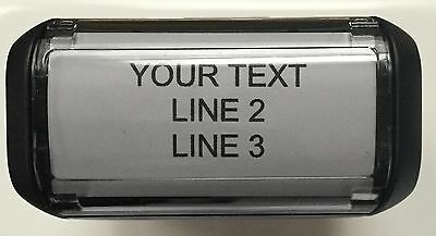 Return Address Self-inking Rubber Stamper Blk - Customize Up To 3 Lines Of Text