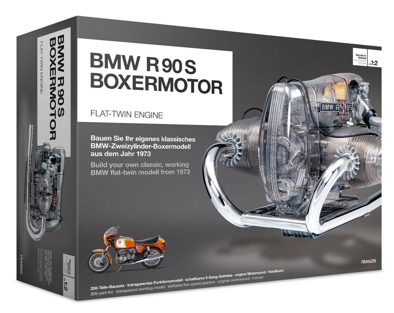 Bmw R/90-s Flat Twin "airhead" Engine Model Kit With Collector's Manual